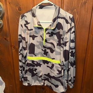 SHEIN Urban Camouflage Pullover with Neon Highlights